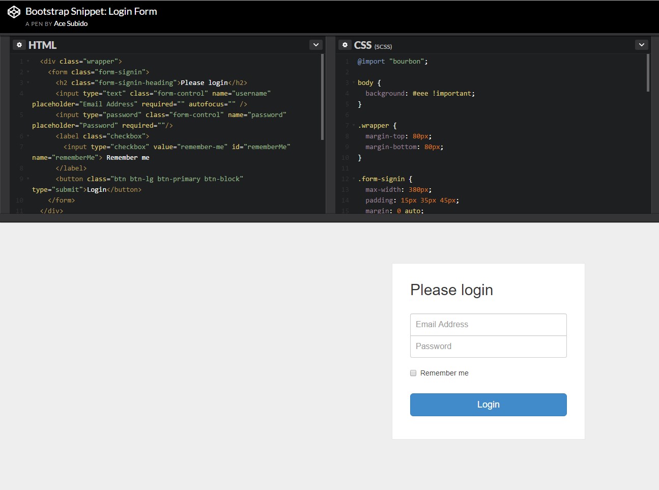  One more example of Bootstrap Login Form