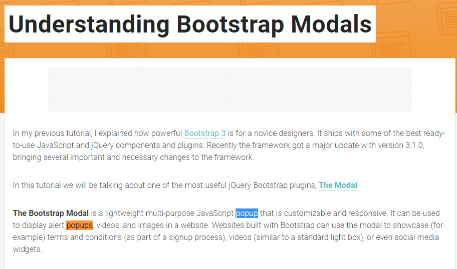  Yet another  handy article  concerning Bootstrap Modal Popup