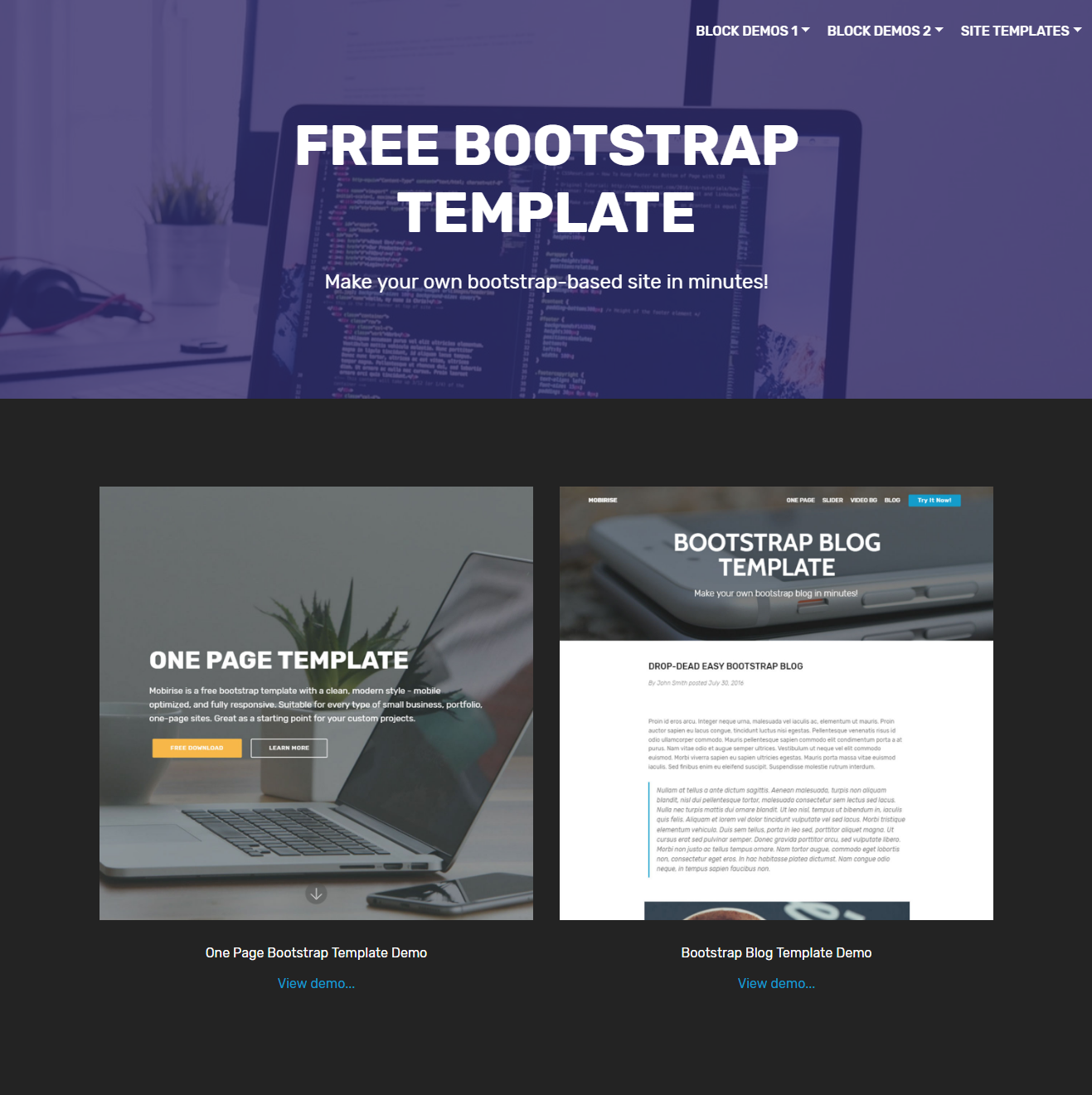 Free Download Bootstrap Templates