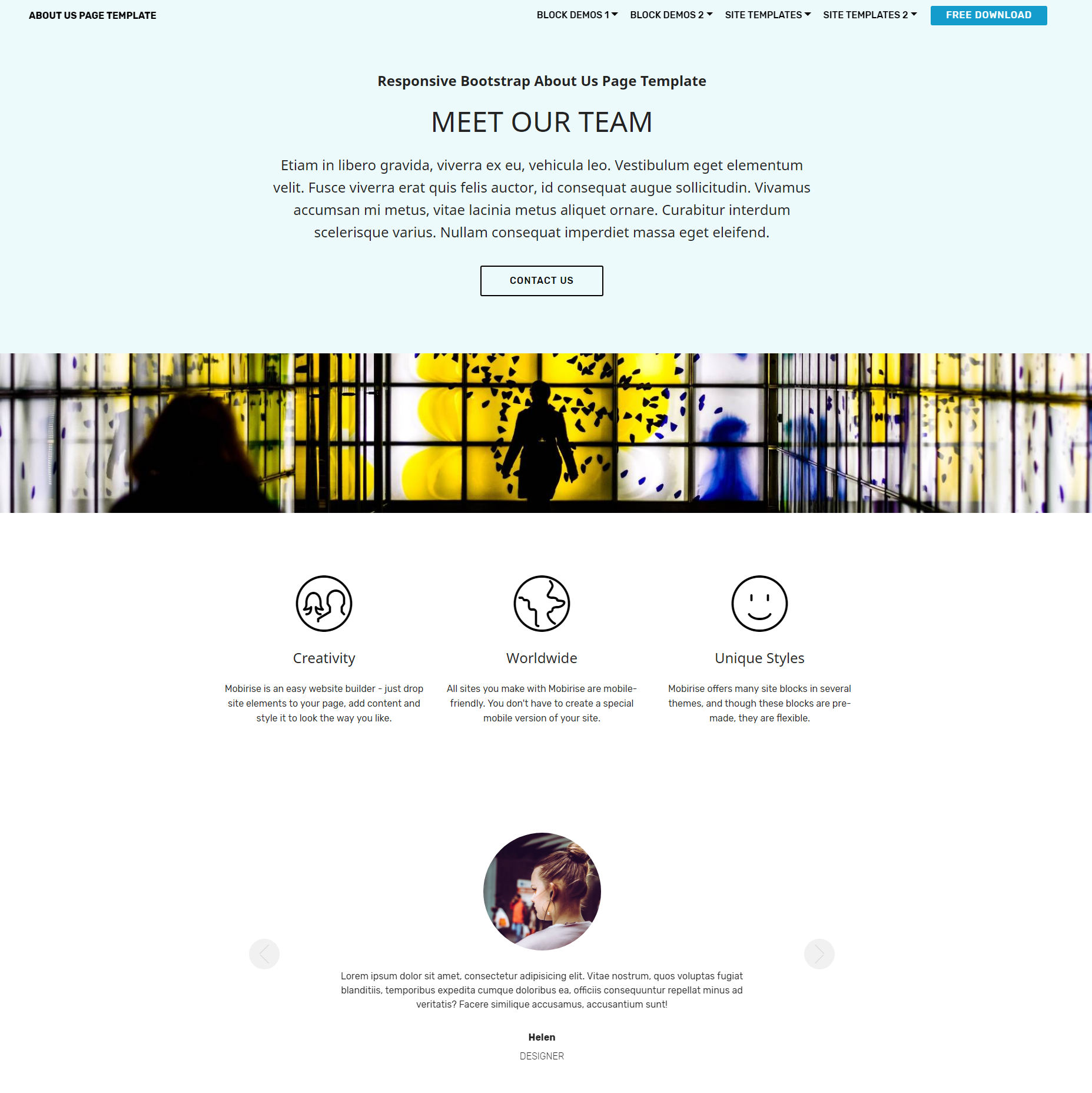 HTML5 Bootstrap About Us Themes