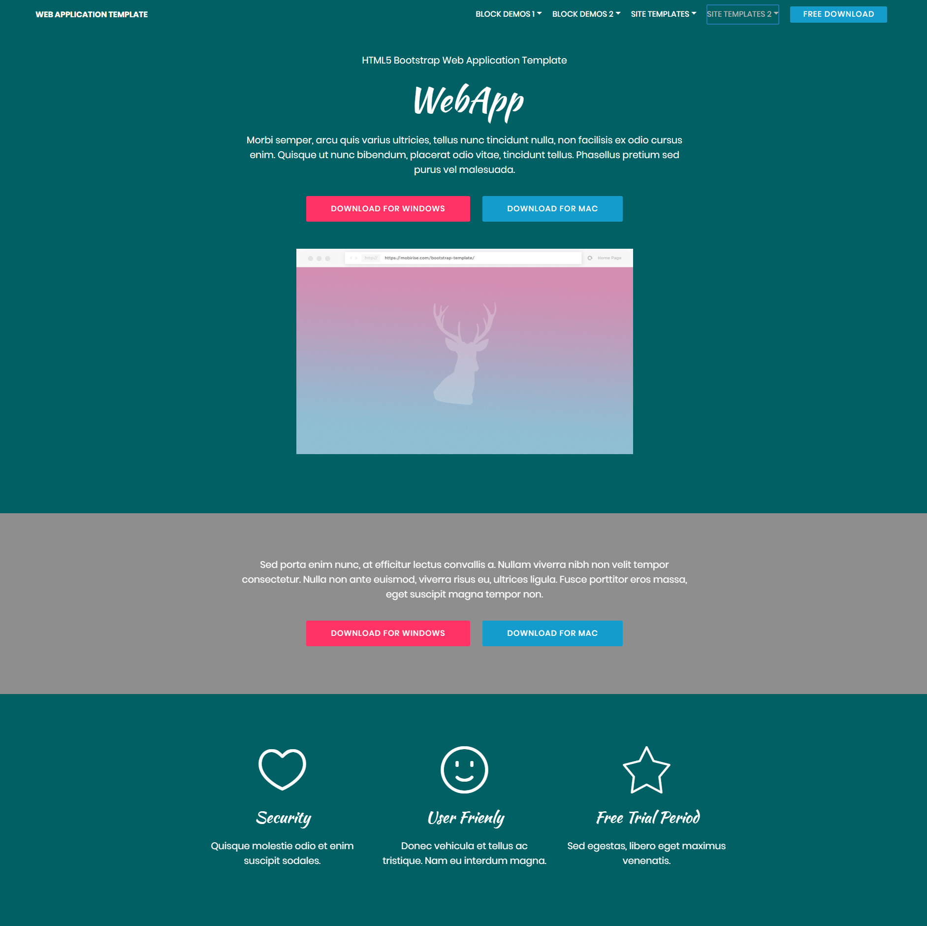 Free Download Bootstrap Web application Themes